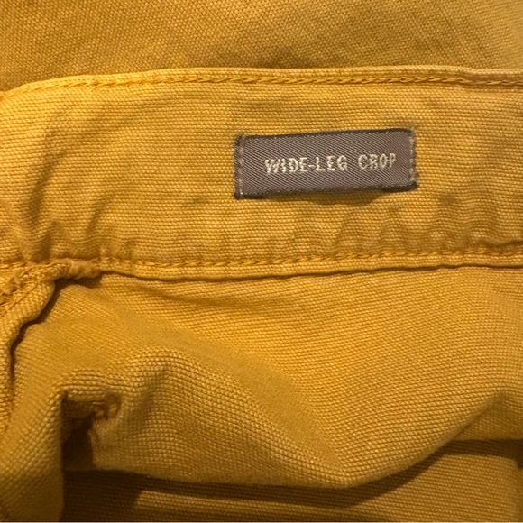 Point Sur J. Crew Wide Leg Cropped Pants Washed Mustard Yellow, Sz 32 - Picture 12 of 14